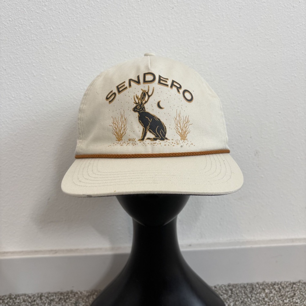 Sendero Provisions Co Hat Jackalope Khaki Stone Twill Snapback Rope Cap Texas